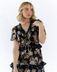 Eli Tiered Ruffle Midi Dress · Navy