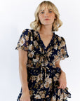 Eli Tiered Ruffle Midi Dress · Navy