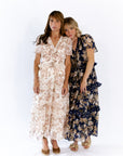 Eli Tiered Ruffle Midi Dress · Navy