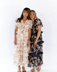 Eli Tiered Ruffle Midi Dress · Navy