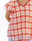 Enzo Plaid Lined Blouse