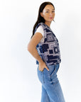 Alma Bandana Print Quilted Vest