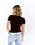 Coraline Ribbed Top · Brown