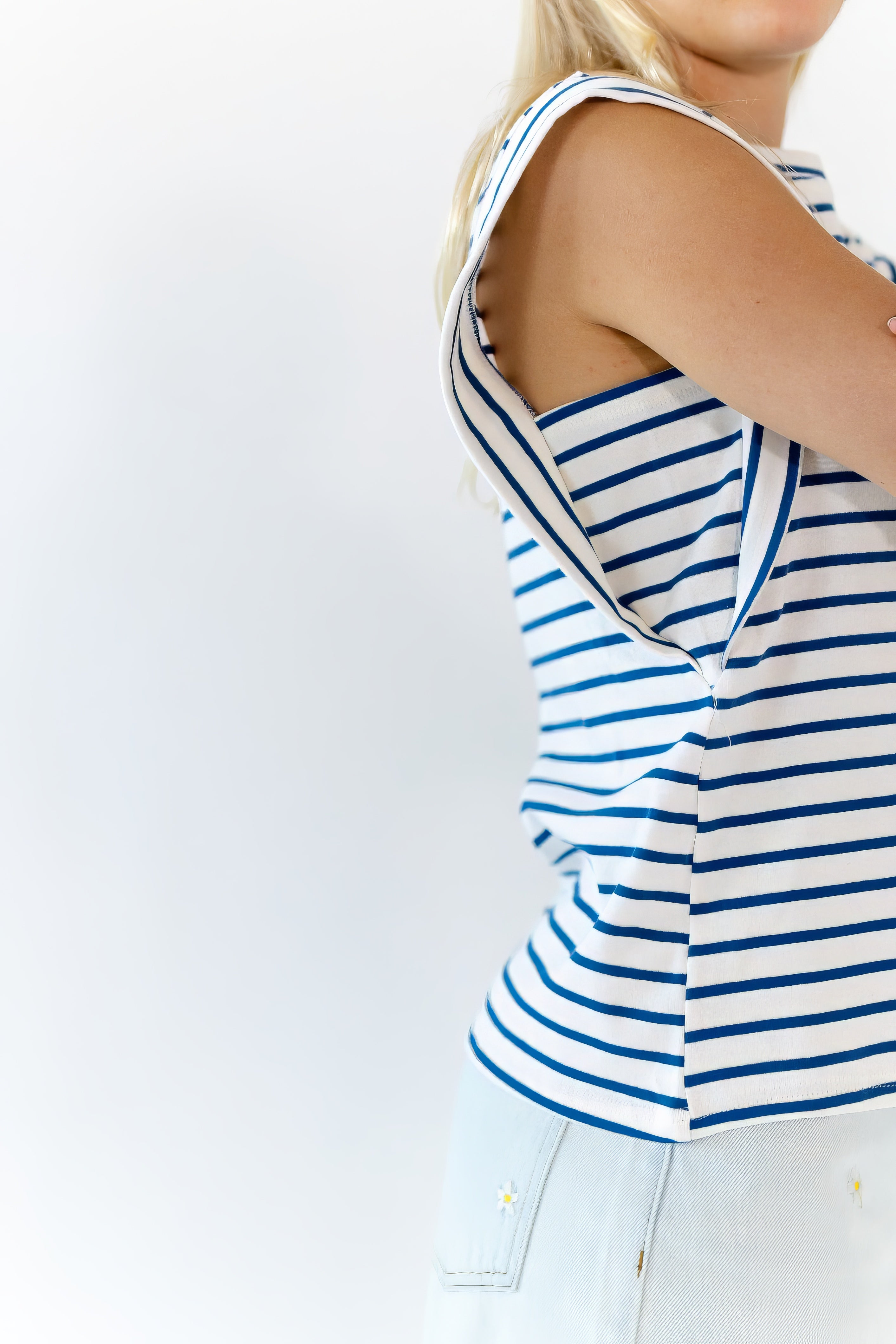 Leenah Striped Muscle Tee