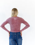 Riley Mineral Washed Henley · Maroon