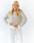 Ayo Striped Cardigan · Cream