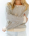 Ayo Striped Cardigan · Cream