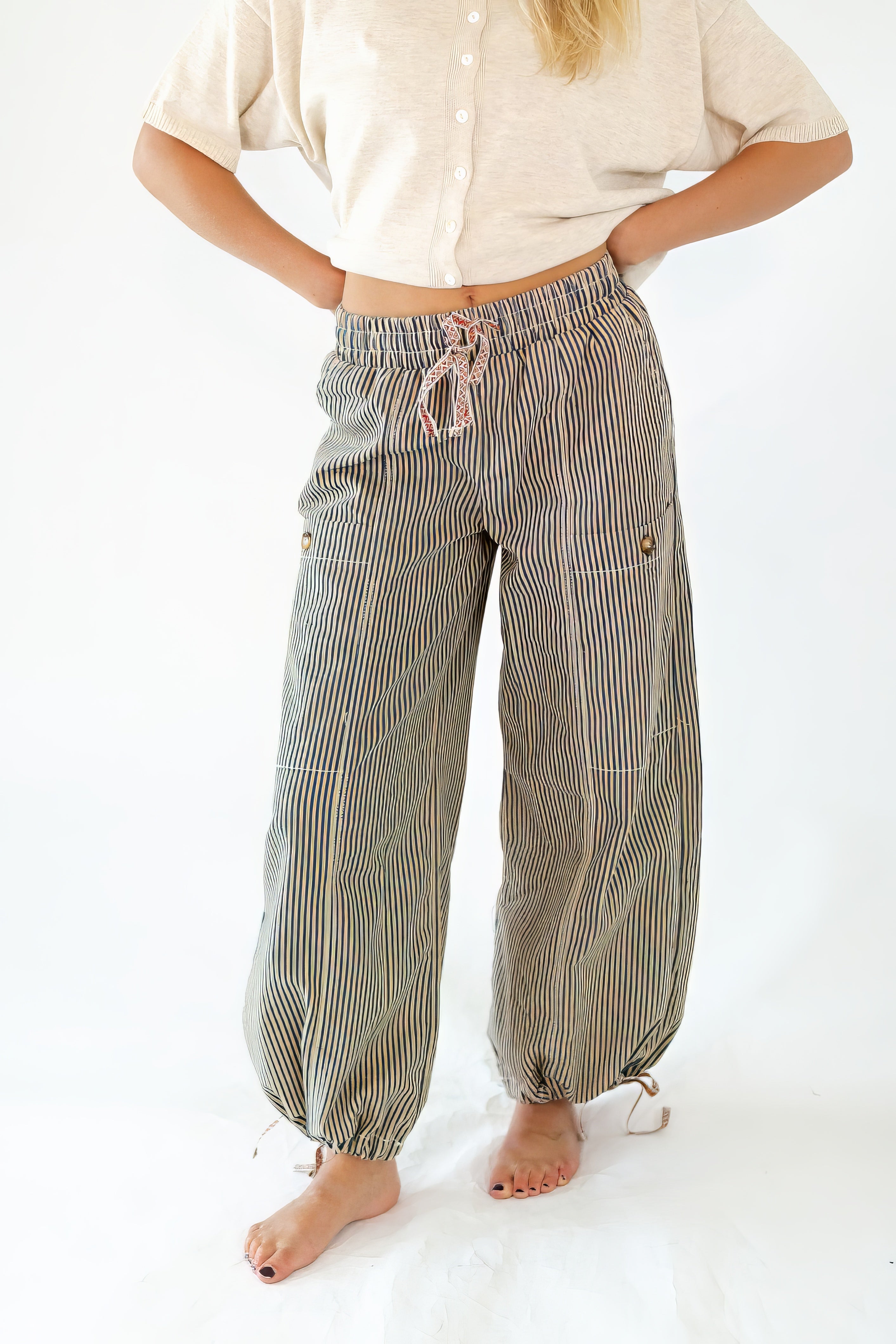 【SCENERITY】Circle Wide Pants Chiclily Belted Wide Leg Pants for Women High Waisted