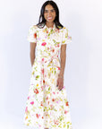 Arina Floral Belted Midi Dress