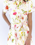 Arina Floral Belted Midi Dress