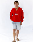 Flag Embroidered Plush Sweatshirt