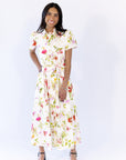 Arina Floral Belted Midi Dress