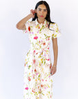 Arina Floral Belted Midi Dress