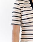 Vail Striped Midi Dress · Black