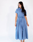 Cornflower Button Up Shirt Dress