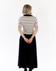 Vail Striped Midi Dress · Black