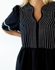 Nori Embroidered Cotton Dress