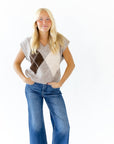 Kimmy Argyle Knit Sweater Vest