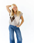 Kimmy Argyle Knit Sweater Vest