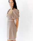 Tory Gingham Lace Up Back Dress