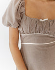 Tory Gingham Lace Up Back Dress