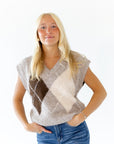 Kimmy Argyle Knit Sweater Vest