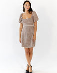 Tory Gingham Lace Up Back Dress