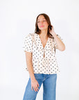 Willa Polka Dot Collared Top
