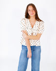 Willa Polka Dot Collared Top