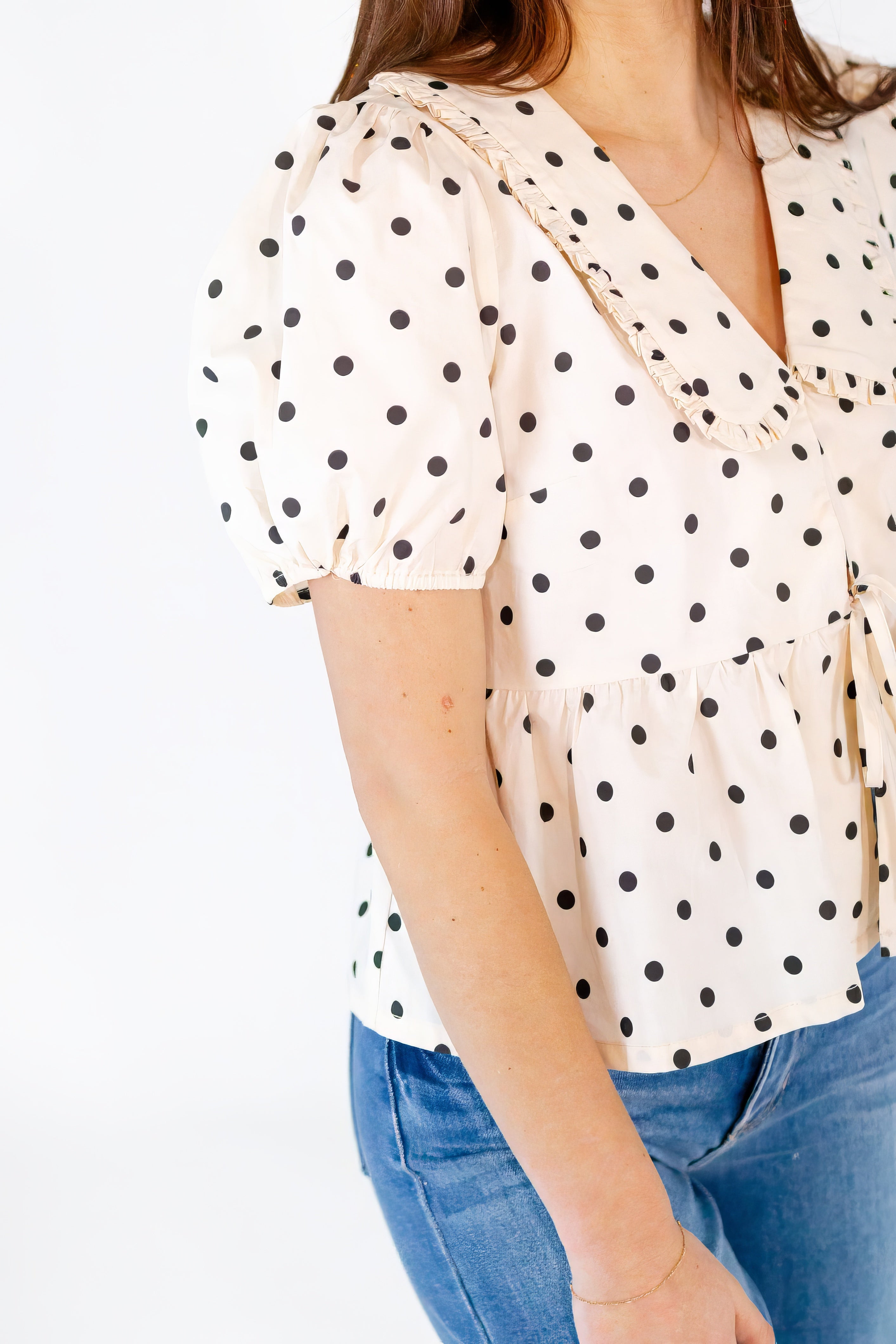 Willa Polka Dot Collared Top