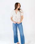 Willa Polka Dot Collared Top