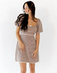 Tory Gingham Lace Up Back Dress