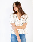 Willa Polka Dot Collared Top