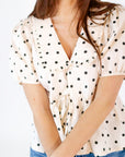 Willa Polka Dot Collared Top