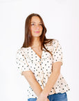 Willa Polka Dot Collared Top