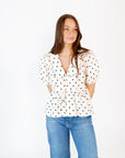 Willa Polka Dot Collared Top