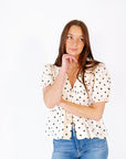 Willa Polka Dot Collared Top