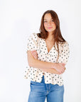 Willa Polka Dot Collared Top