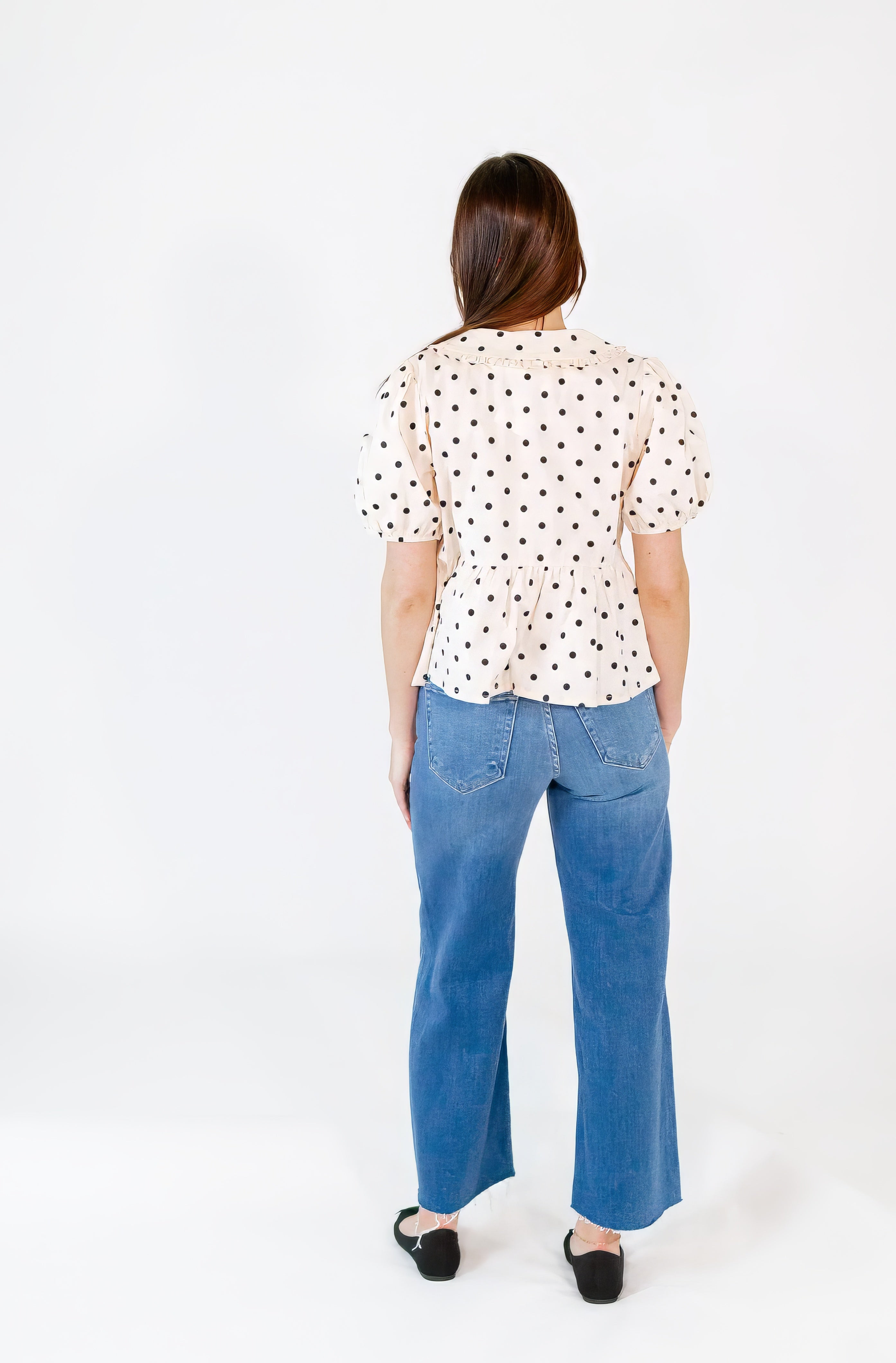 Willa Polka Dot Collared Top