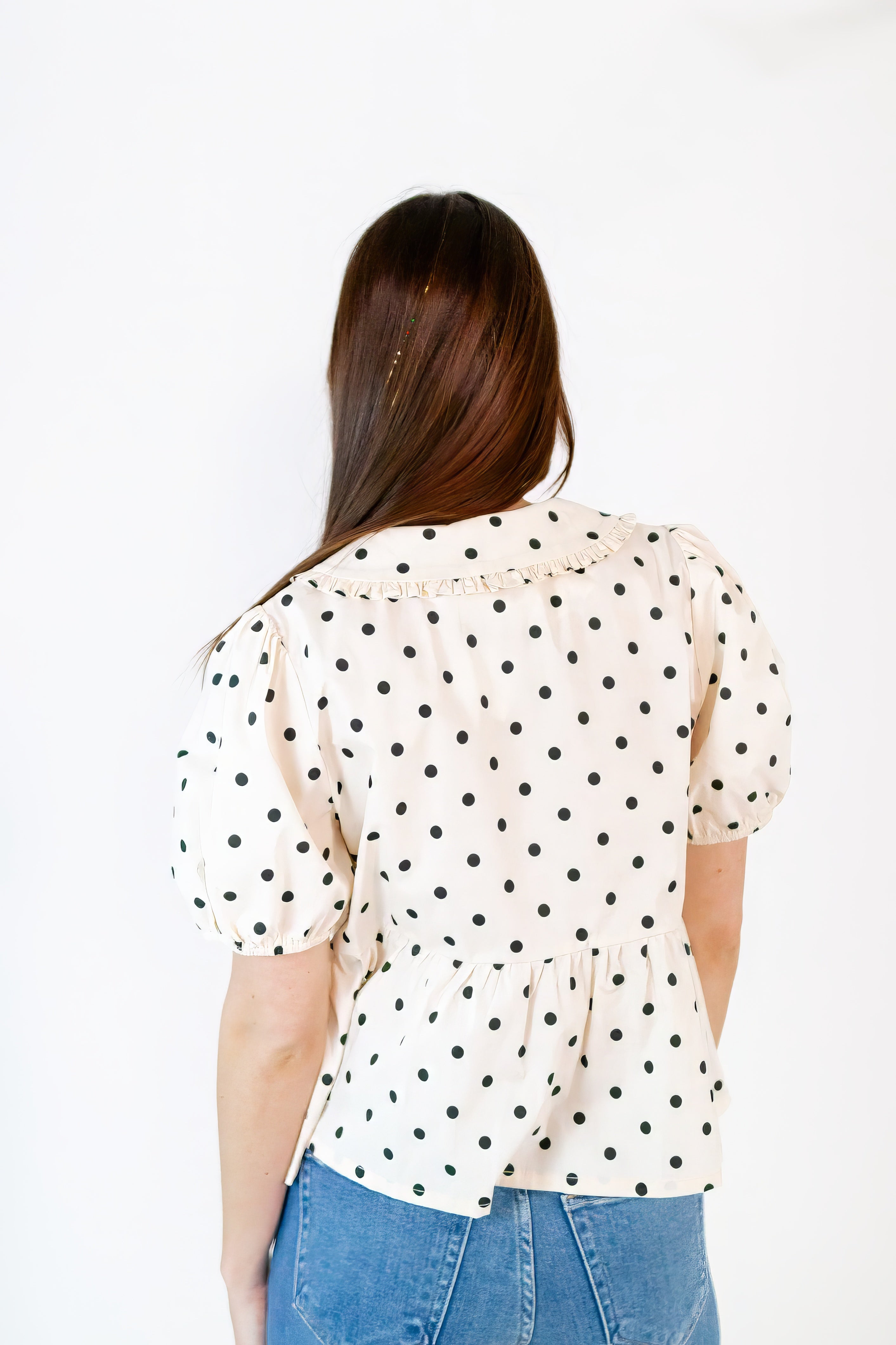 Willa Polka Dot Collared Top