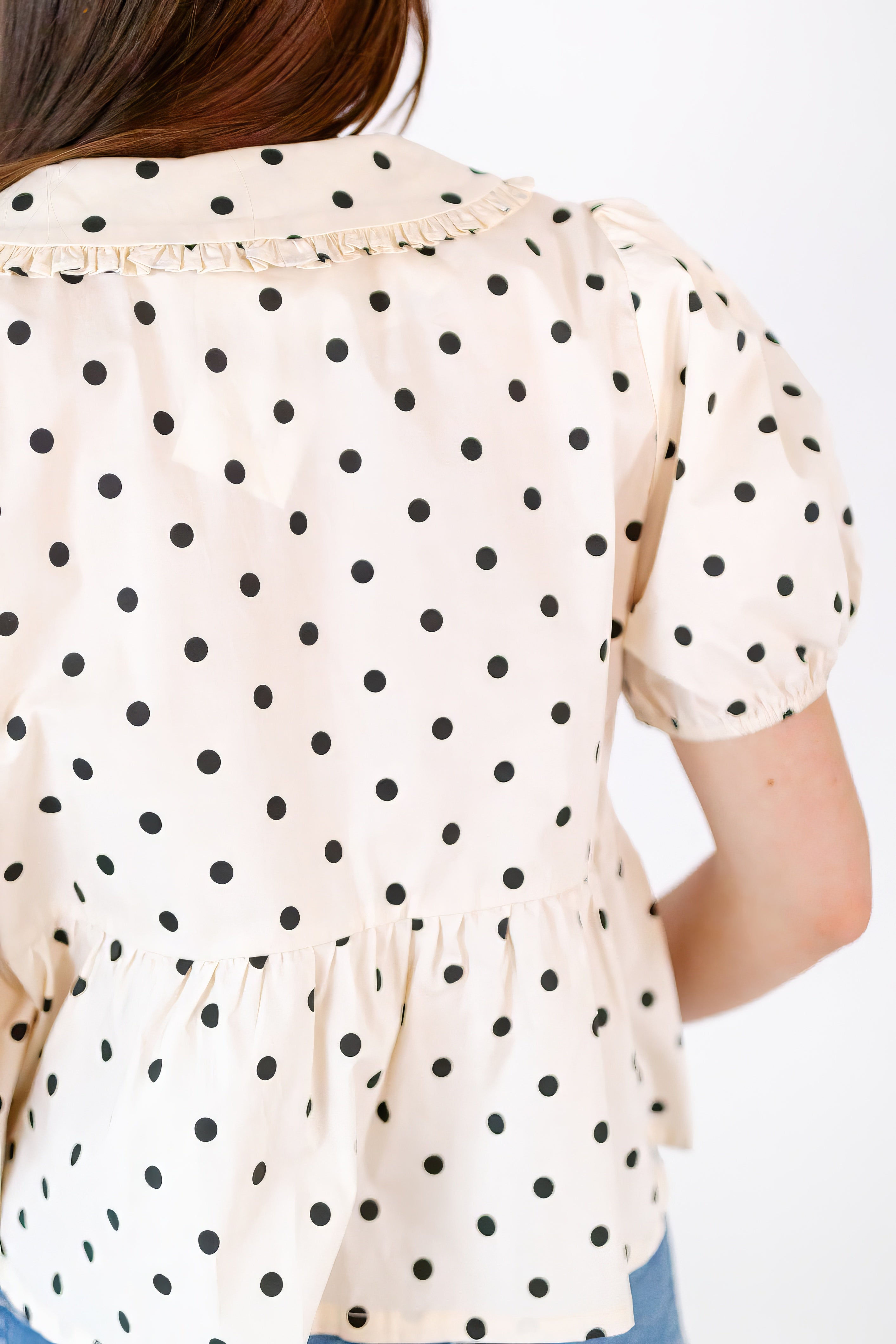 Willa Polka Dot Collared Top