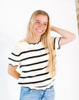 Bennie Crochet Scalloped Top