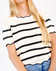 Bennie Crochet Scalloped Top