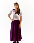 Vail Striped Midi Dress · Burgundy