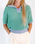 Everly Two-Tone Knit Top