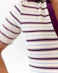 Vail Striped Midi Dress · Burgundy