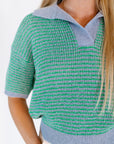Everly Two-Tone Knit Top