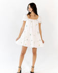 Vana Embroidered Drop Waist Dress