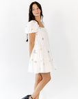Vana Embroidered Drop Waist Dress