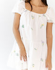 Vana Embroidered Drop Waist Dress